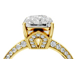 Yellow gold Radiant Cut Solitaire Split Shank Pave Diamond Engagement Ring with Four-Prong Setting_65