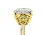 Yellow gold Radiant Cut Solitaire Split Shank Pave Diamond Engagement Ring with Four-Prong Setting_66