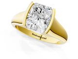 Yellow gold Radiant Cut Solitaire Tension Set Diamond Ring with Split Shank Band_16