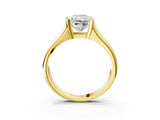 Yellow gold Radiant Cut Solitaire Tension Set Diamond Ring with Split Shank Band_18