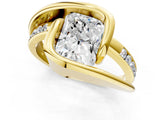 Yellow gold Radiant Cut Solitaire Tension-Set Diamond Split Shank Ring_21