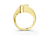 Yellow gold Radiant Cut Solitaire Tension-Set Diamond Split Shank Ring_23