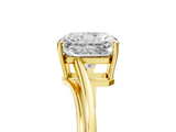 Yellow gold Radiant Cut Solitaire Twist Band Ring with Four-Prong Setting_91