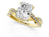 Yellow gold Radiant Cut Solitaire Twist Pave Diamond Engagement Ring with Prong Setting_28