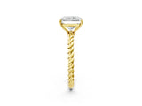 Yellow gold Radiant Cut Solitaire Twisted Band 4-Prong Ring_17