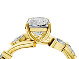 Yellow gold Radiant Cut Solitaire Twisted Band Marquise Accent Prong Setting Ring_19