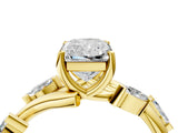 Yellow gold Radiant Cut Solitaire Twisted Band Marquise Accent Prong Setting Ring_7
