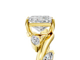 Yellow gold Radiant Cut Solitaire Twisted Band Marquise Accent Prong Setting Ring_8