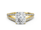 Yellow gold Radiant Cut Split Shank Pave Diamond Engagement Ring with Four-Prong Setting_28