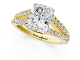 Yellow gold Radiant Cut Split Shank Pave Diamond Engagement Ring with Four-Prong Setting_29