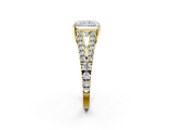 Yellow gold Radiant Cut Split Shank Pave Diamond Engagement Ring with Four-Prong Setting_30