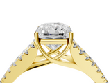 Yellow gold Radiant Cut Split Shank Pave Diamond Engagement Ring with Four-Prong Setting_32