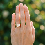 Yellow gold Radiant Cut Three-Stone Channel Set Ring with Bar Prongs_12