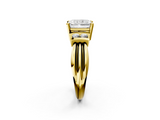 Yellow gold Radiant Cut Three-Stone Channel Set Ring with Bar Prongs_60