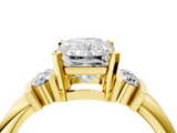 Yellow gold Radiant Cut Three-Stone Channel Set Ring with Bar Prongs_62