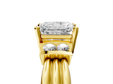 Yellow gold Radiant Cut Three-Stone Channel Set Ring with Bar Prongs_63