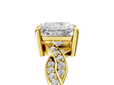 Yellow gold Radiant Cut Twisted Pavé Band Solitaire Ring with Four-Prong Setting_119
