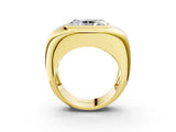 Yellow gold Radiant Diamond Bezel Set Mens Ring_3