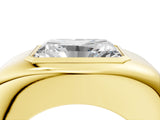 Yellow gold Radiant Diamond Bezel Set Mens Ring_4