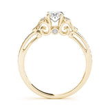 10K Yellow Gold 3.06 Carat E VVS2 Cushion Diamond Bezel and Prong Setting with Pave Band