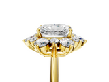 Yellow gold Radiant Diamond Cluster Halo Ring with Solitaire Band and Four-Prong Setting_25