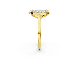 Yellow gold Radiant Diamond Cluster Halo Solitaire with Four-Prong Setting_78