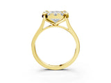 Yellow gold Radiant Diamond Cluster Halo Solitaire with Four-Prong Setting_79
