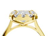 Yellow gold Radiant Diamond Cluster Halo Solitaire with Four-Prong Setting_80
