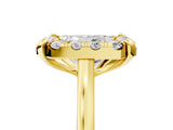Yellow gold Radiant Diamond Cluster Halo Solitaire with Four-Prong Setting_81