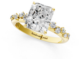 Yellow gold Radiant Diamond Cluster Prong-Set Solitaire Ring_49