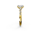 Yellow gold Radiant Diamond Cluster Prong-Set Solitaire Ring_50