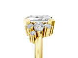 Yellow gold Radiant Diamond Engagement Ring with Pear and Round Side Stones_5