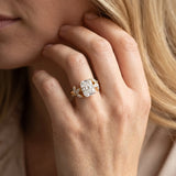 Yellow gold Radiant Diamond Floral Vine Solitaire Engagement Ring_15