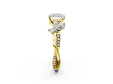 Yellow gold Radiant Diamond Floral Vine Solitaire Engagement Ring_19