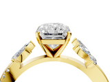 Yellow gold Radiant Diamond Floral Vine Solitaire Engagement Ring_21