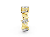 Yellow gold Radiant Diamond Geometric Side Stone Engagement Ring_2