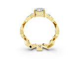 Yellow gold Radiant Diamond Geometric Side Stone Engagement Ring_3