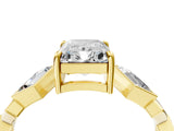 Yellow gold Radiant Diamond Geometric Side Stone Engagement Ring_4