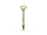 Yellow gold Radiant Diamond Pavé Band Solitaire Ring with Four-Prong Setting_43