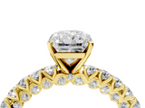 Yellow gold Radiant Diamond Pavé Band Solitaire Ring with Four-Prong Setting_45