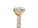 Yellow gold Radiant Diamond Pavé Band Solitaire Ring with Four-Prong Setting_46
