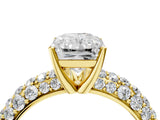 Yellow gold Radiant Diamond Pavé Band Solitaire Ring with Four-Prong Setting_92