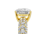 Yellow gold Radiant Diamond Pavé Band Solitaire Ring with Four-Prong Setting_93