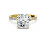 Yellow gold Radiant Diamond Pavé Band with Six-Prong Setting_35