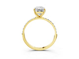Yellow gold Radiant Diamond Pavé Band with Six-Prong Setting_38