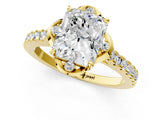 Yellow gold Radiant Diamond Pave Band with Floral Prong Setting_28