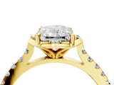 Yellow gold Radiant Diamond Pave Band with Floral Prong Setting_31