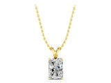 Yellow gold Radiant Diamond Solitaire Pendant with Four Prong Setting_10