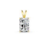 Yellow gold Radiant Diamond Solitaire Pendant with Four Prong Setting_9