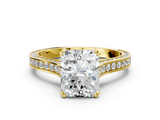 Yellow gold Radiant Diamond Solitaire with Pave Band and Six-Prong Setting_32